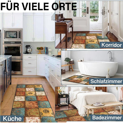 Rutschfester Teppichläufer Flur 60x250 cm Modern Waschbar