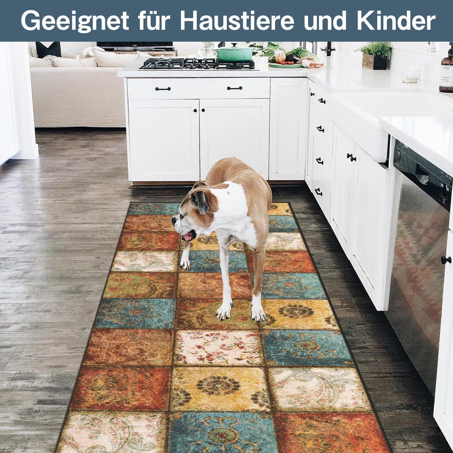 WTHYGB Teppichläufer 60x250cm rutschfest Waschbar Modern Küche Flur