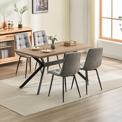LEWE Esszimmerstühle 4er Set, Braun, Gepolstert & Modern