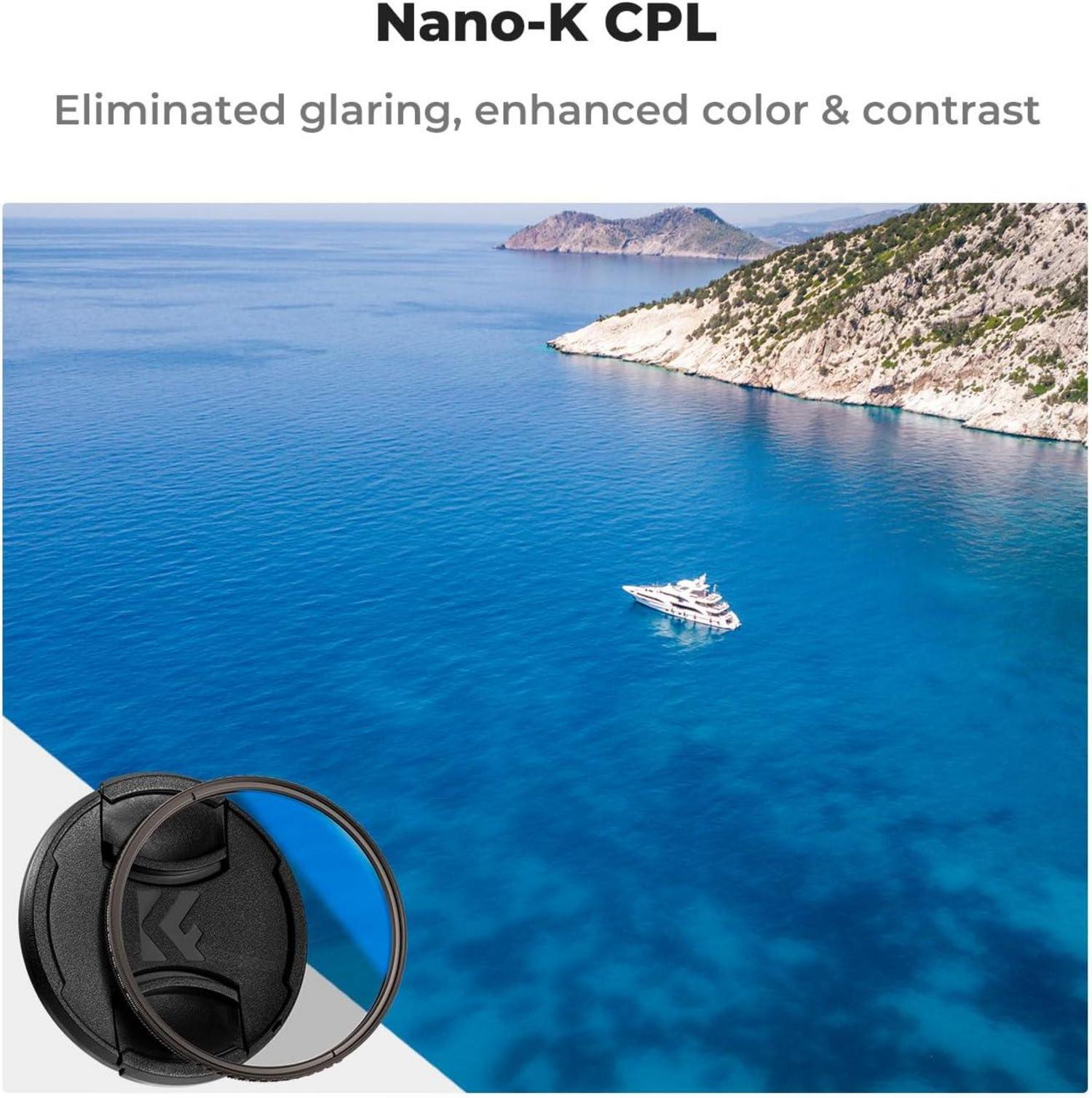 Zirkularer Polfilter 62 mm CPL Filter mit Objektivdeckel