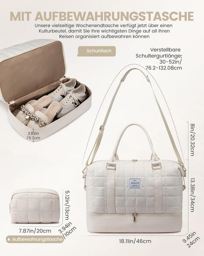 Leichte LOVEVOOK Damen Reisetasche mit Schuhfach, Nassfach