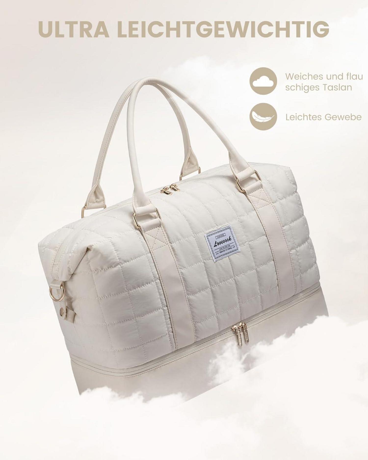 Reisetasche Damen Leicht Puffer Weekender Tasche Krankenhaustasche für