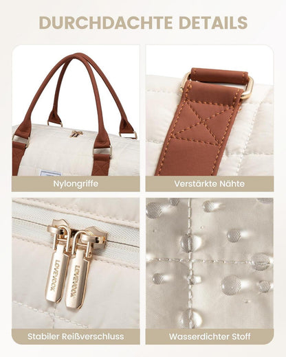 Damen Reisetasche Groß Weekender Handgepäck Tasche mit Schuhtasche wasserdicht