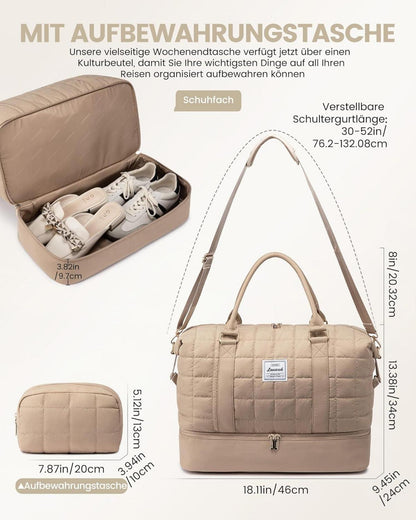 LOVEVOOK Große Damen Reisetasche mit Schuhfach & Nassfach
