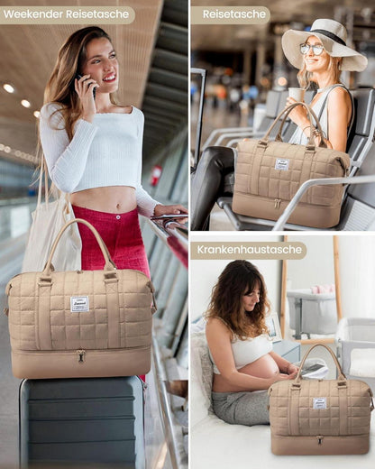 Große Leichte Reisetasche Damen Weekender Handgepäck Tasche mit