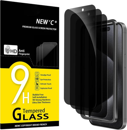 Sichtschutz Panzer Schutzglas für iPhone 15 Pro Blickschutzfolie - 3