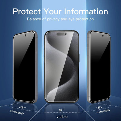 Sichtschutz Panzer Schutzglas für iPhone 15 Pro Blickschutzfolie - 3