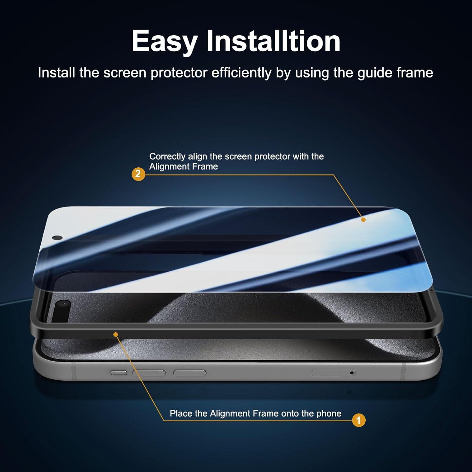 Sichtschutz Panzer für iPhone 15 Pro Blickschutzfolie 3er Set