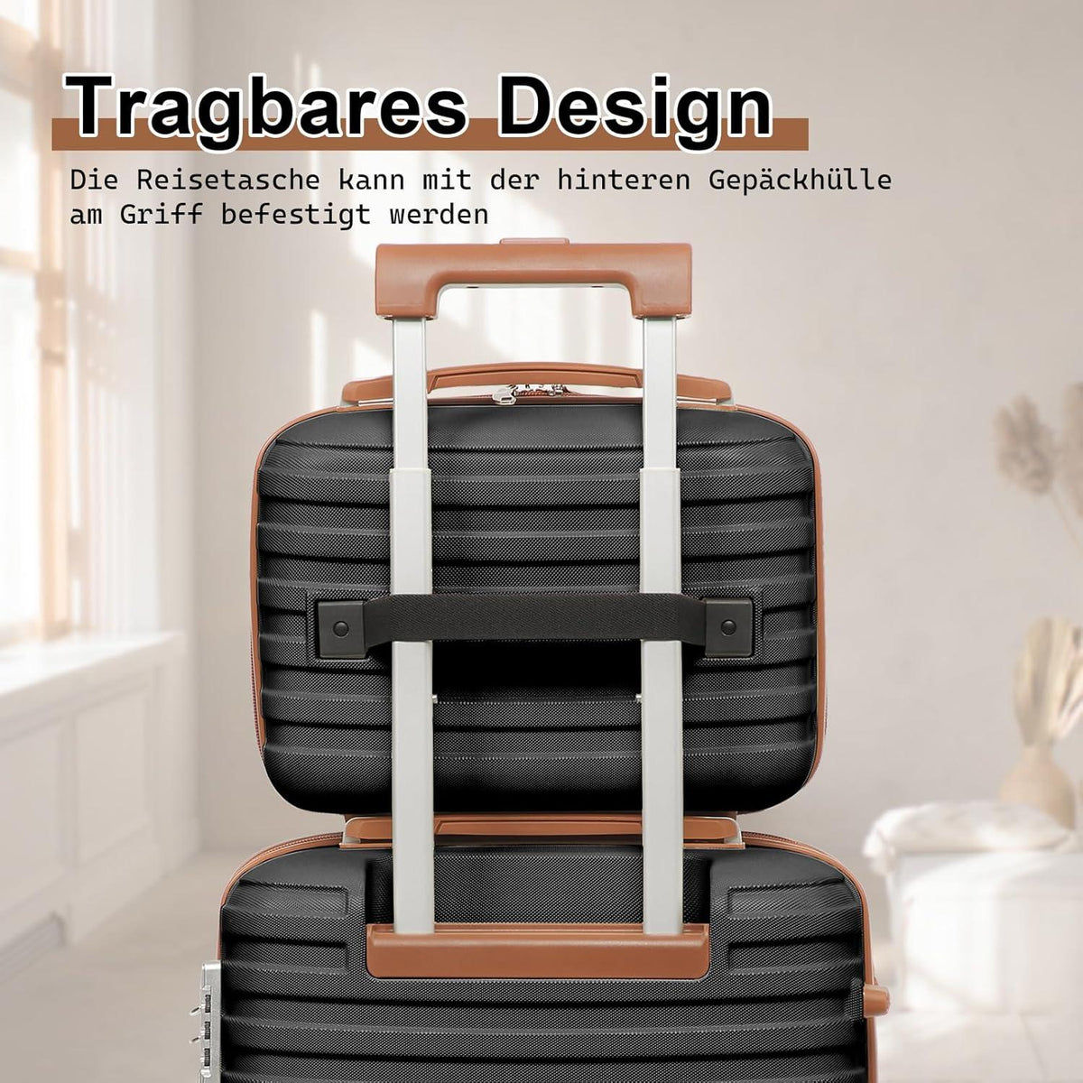 Joyway Reisekoffer Set 4tlg Hartschale TSA-Schloss Schwarz/Braun