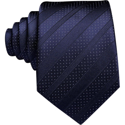 Herren Krawatte Set Seiden-Streifen Plaid mit Taschentuch