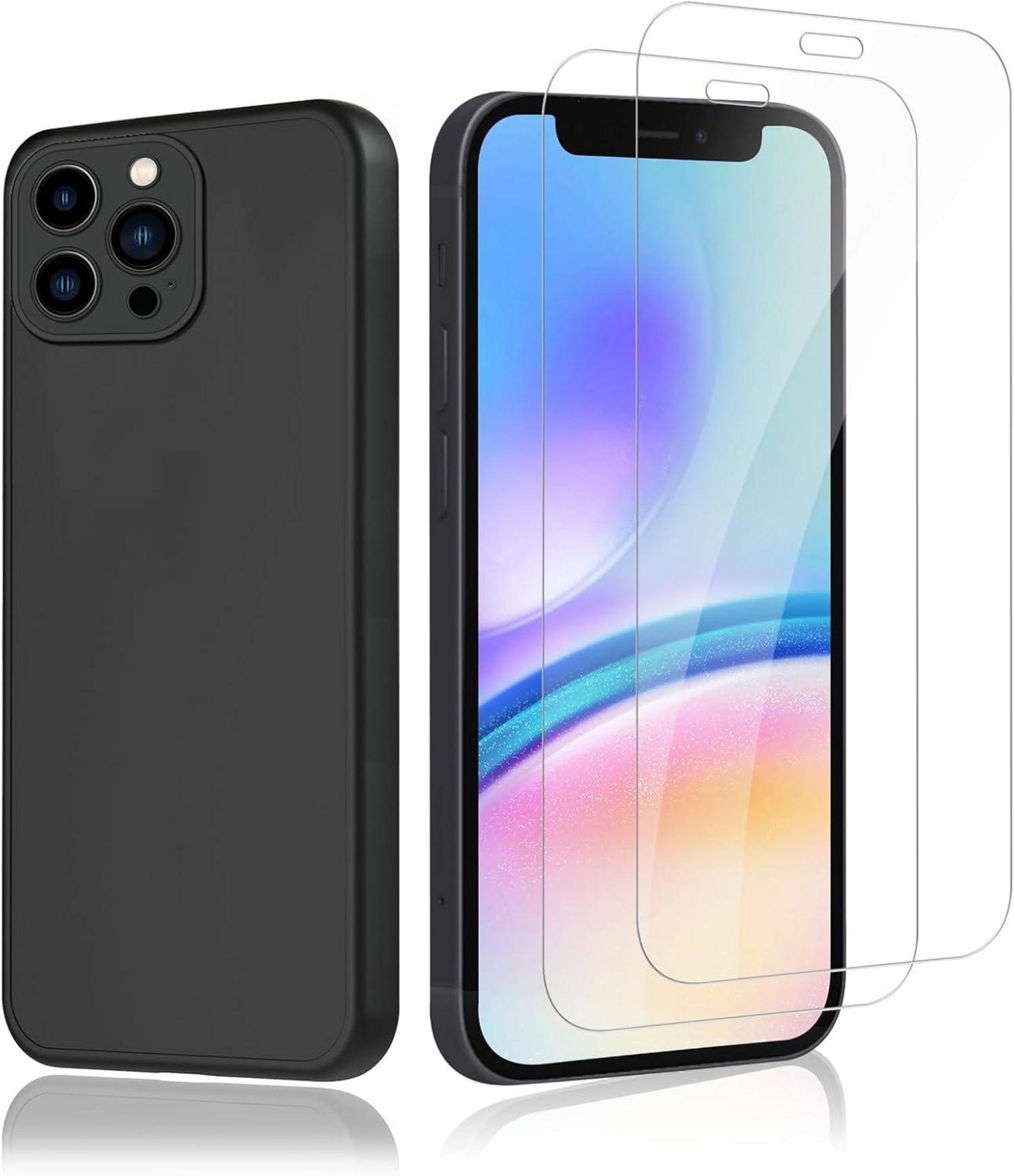 iPhone 12 pro Panzerglas Displayschutzfolie 2er Set mit Hülle