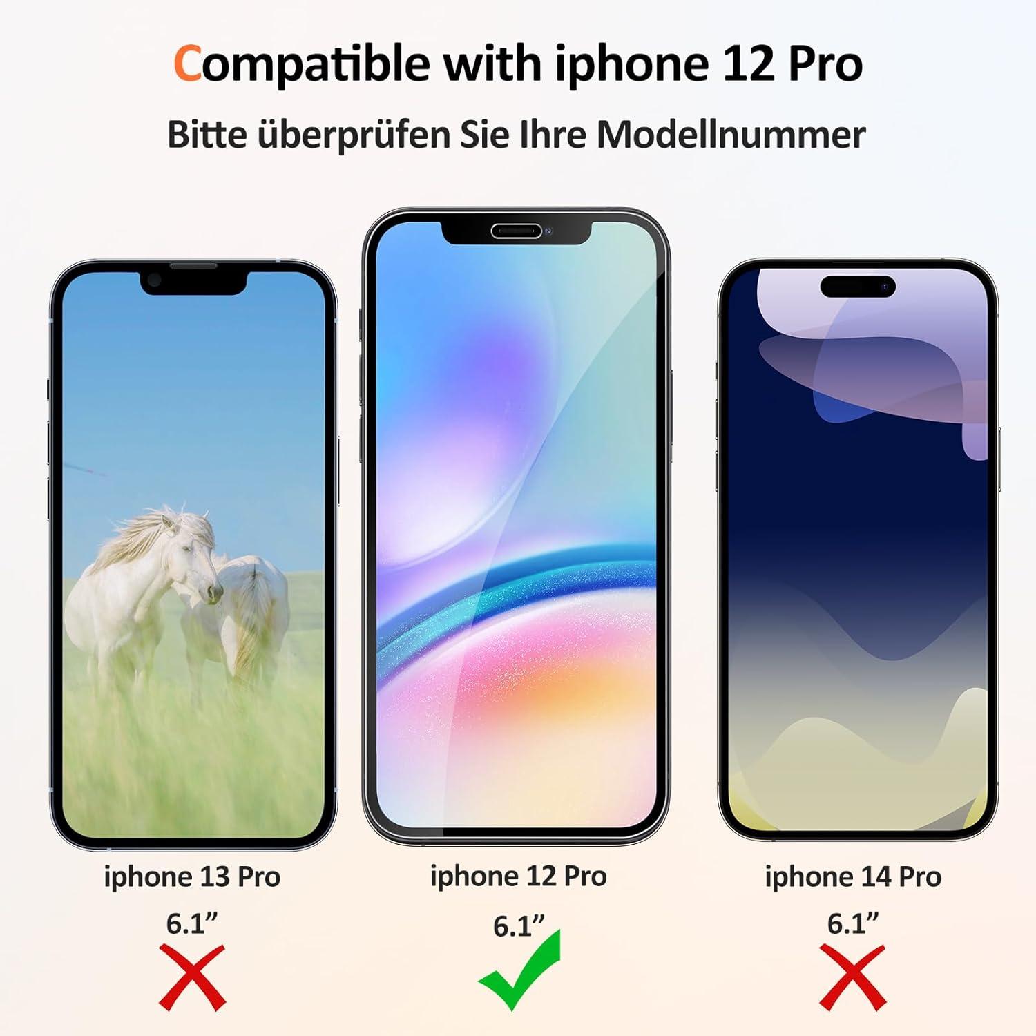 Panzerglas iPhone 12 Pro Schutzfolie 9H Härte 0.33mm