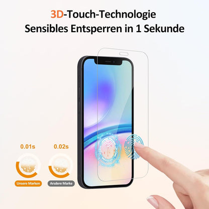 iPhone 12 Pro Panzerglas Schutzfolie 2 Displayschutz + 1 Hülle 9H 0.33mm Anti-Blasen Ultra-klar