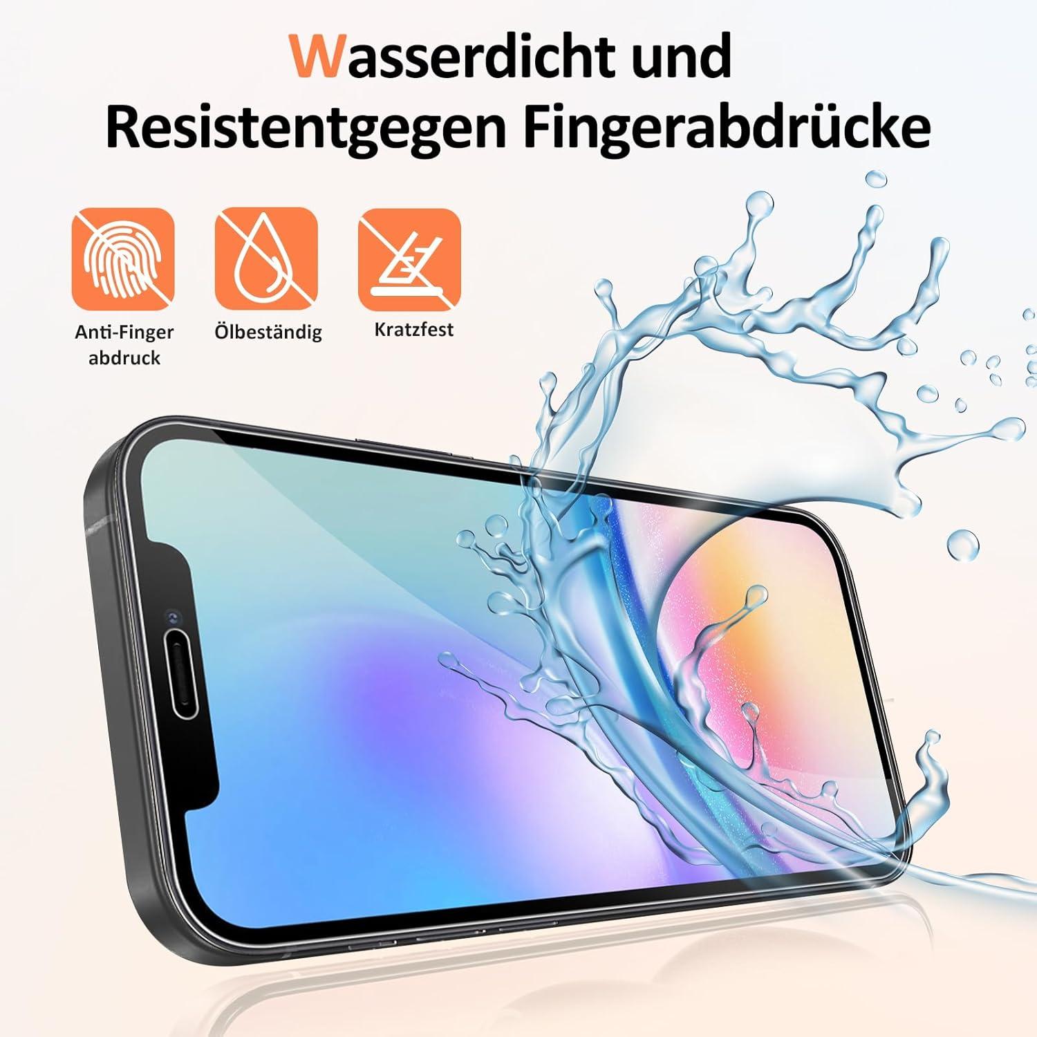 Panzerfolie für iPhone 12 Pro [2 Schutzfolien+1 Hülle] Ultra-klar 9H