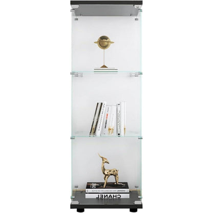 Glasvitrine Standvitrine Schwarz 125x42x36 cm