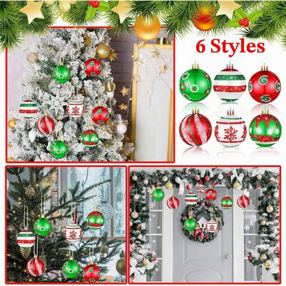 Weihnachtskugeln 30er Set bruchsicher 6cm Rot Grün Silber