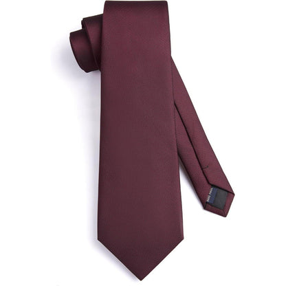 Krawatten-Set mit Einstecktuch, Burgund, Elegant, Business