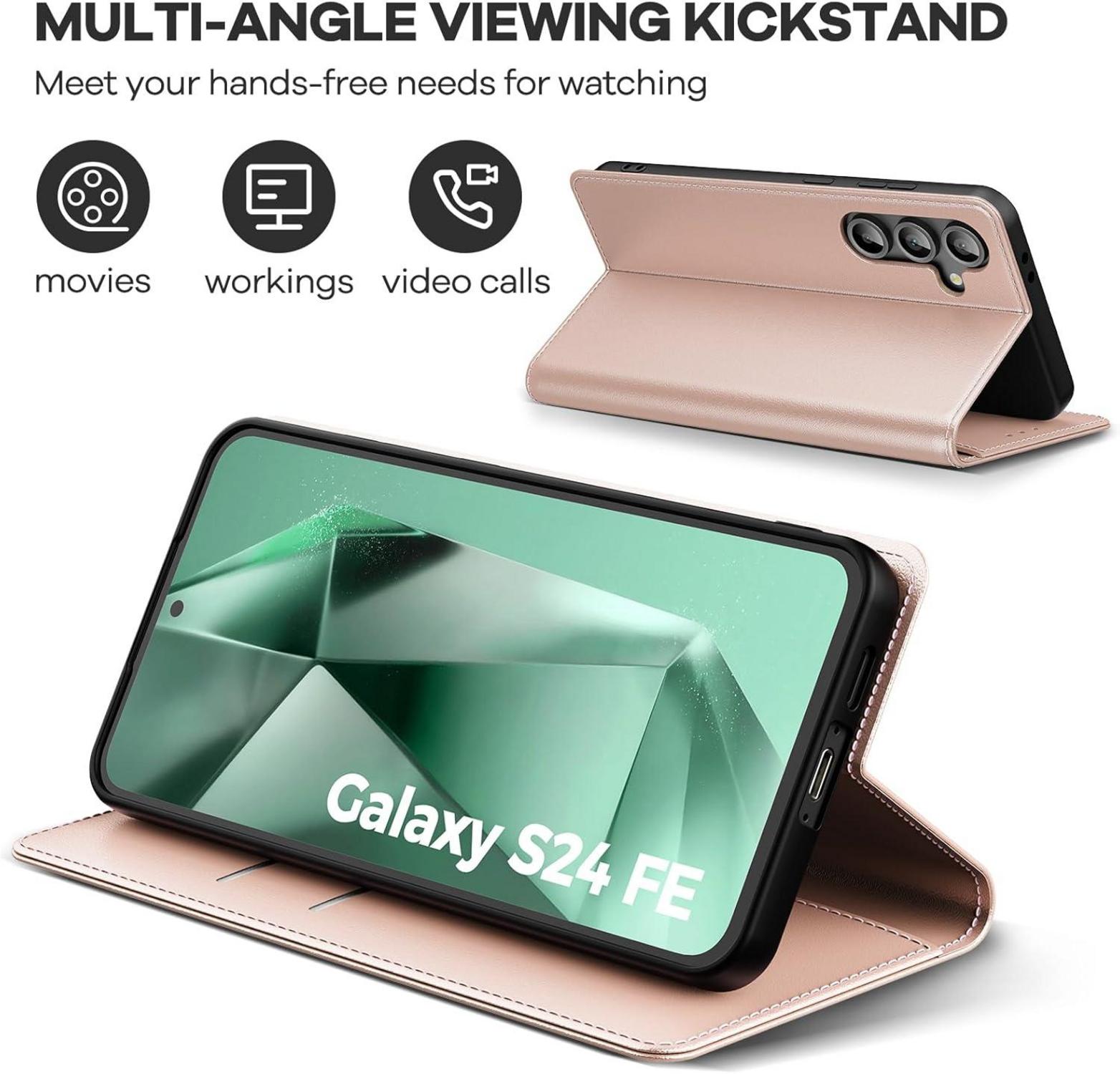 Handyhülle Samsung Galaxy S24 FE 5G Schutzhülle mit Panzer Glas Rosa