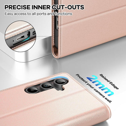 Samsung Galaxy S24 FE 5G Hülle - Klapphülle mit Panzer Schutz Glas - Rosa