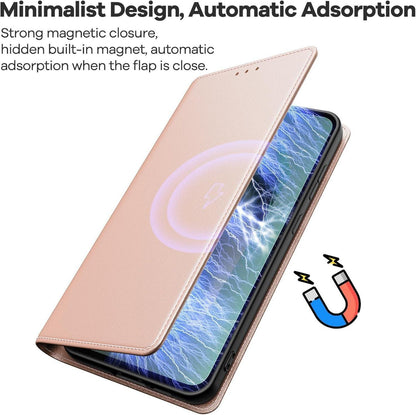 Handyhülle für Samsung Galaxy S24 FE 5G - Rosa PU Leder Klapphülle
