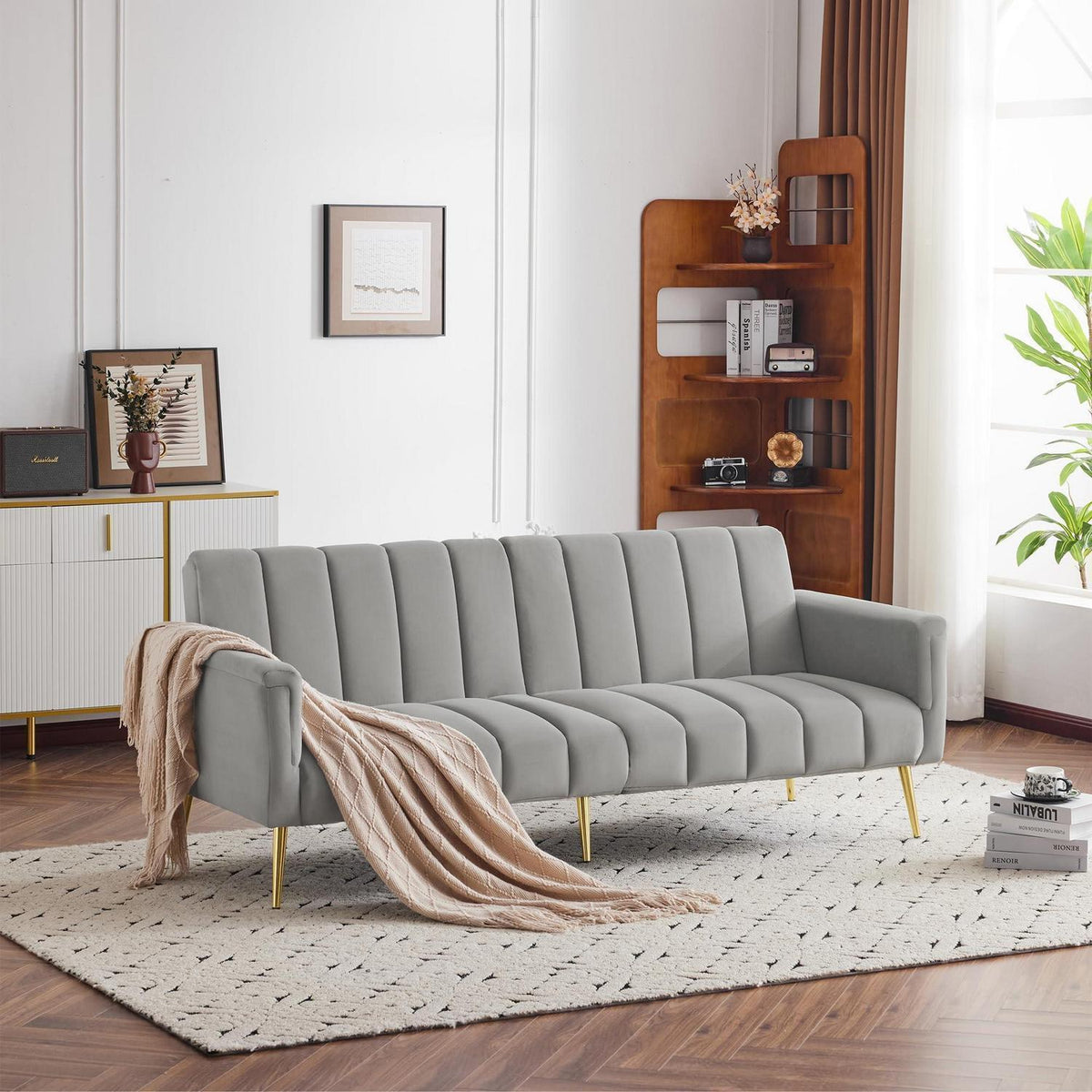 Klappbares Schlafsofa Grau – 2-Sitzer, Modern & Vielseitig