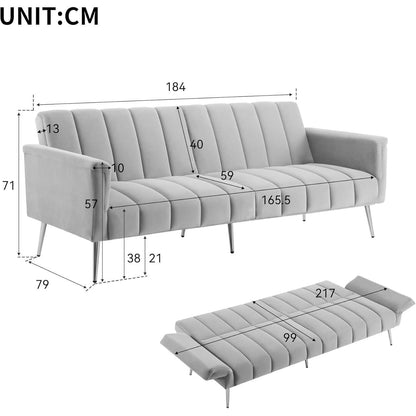 Klappbares Schlafsofa Grau – 2-Sitzer, Modern & Vielseitig