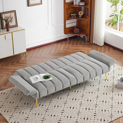 Klappbares Schlafsofa Grau – 2-Sitzer, Modern & Vielseitig