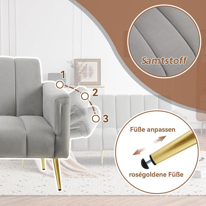 Klappbares Schlafsofa Grau – 2-Sitzer, Modern & Vielseitig