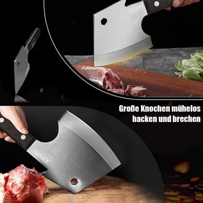 Hackmesser 15 cm – Robustes Fleischerbeil aus Edelstahl mit Holzgriff