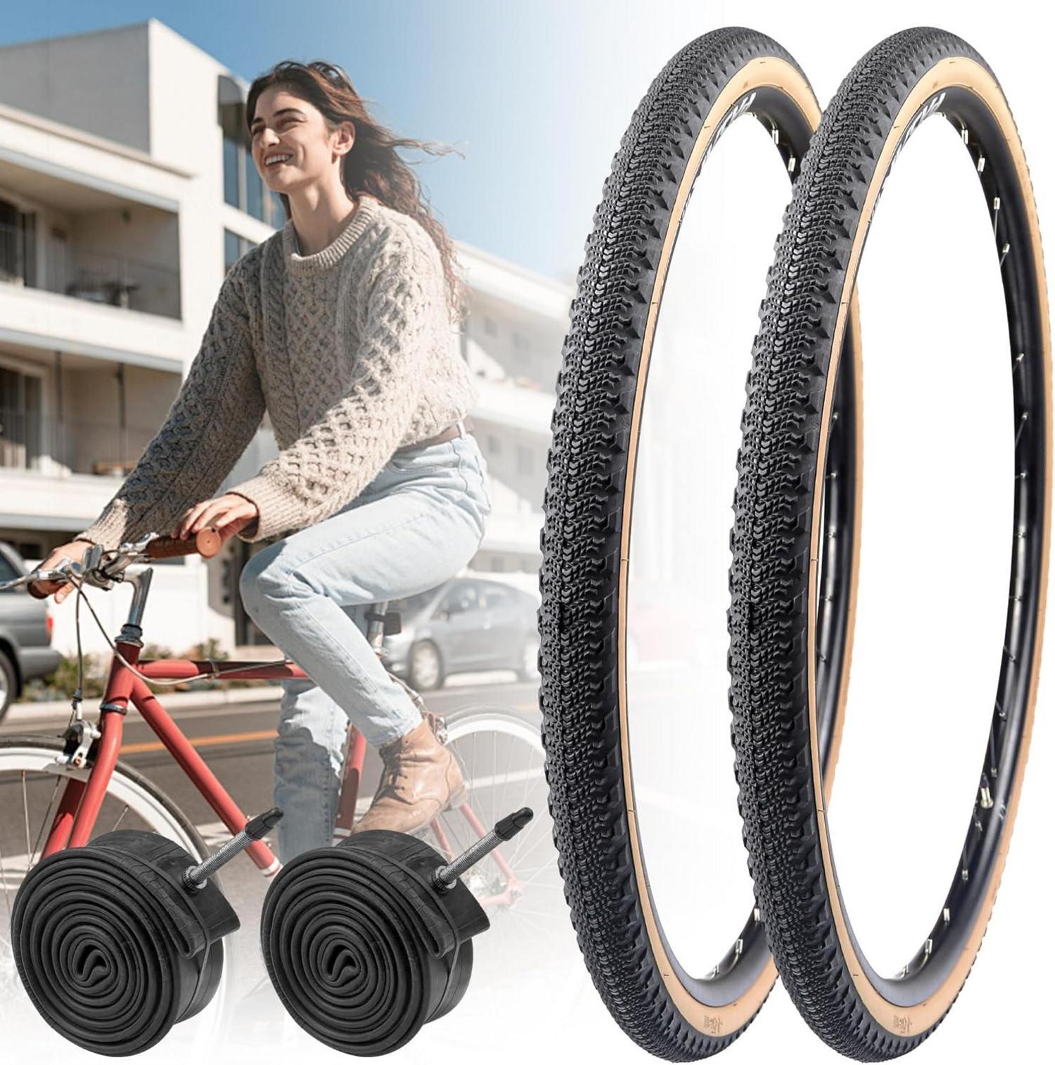 2er-Pack 700x42C Fahrradreifen Mantel + 2er Schläuche Set 44-622 ETRTO