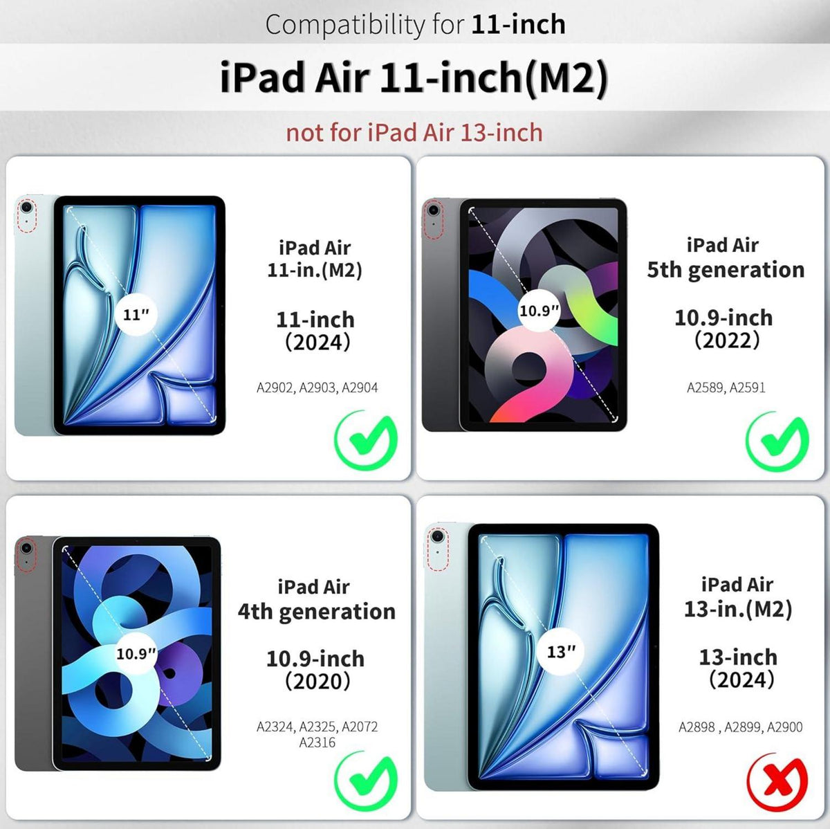 iPad Air M2 11 Zoll Hülle mit Stifthalter und Trifold