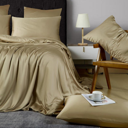 Bambus Bettwäsche Set 220x240 Beige – Kühlend & Weich