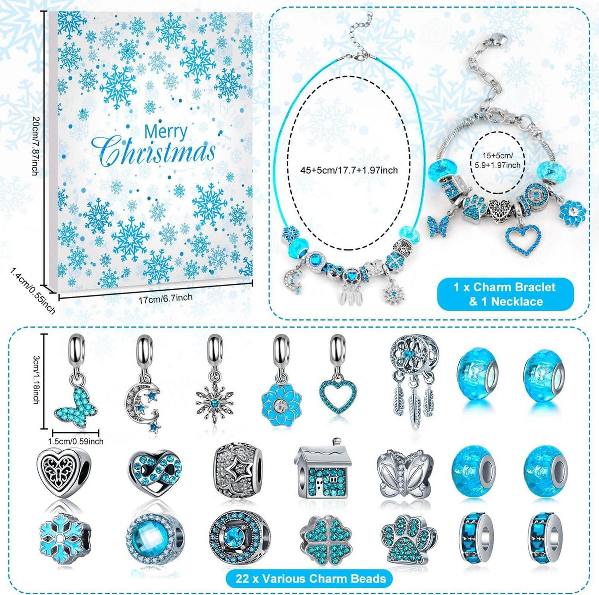 Adventskalender 2024 Frauen Mädchen Blau hochwertiges Design