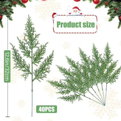 Künstliche Tannenzweige Weihnachtsdeko 40 Stück 32CM Unechte