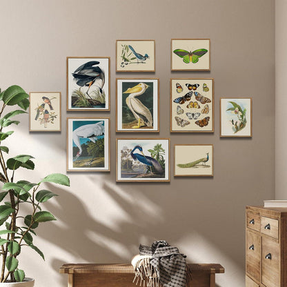 Vogel Leinwand Bilder mit Rahmen 30x40 cm Wanddeko Schlafzimmer