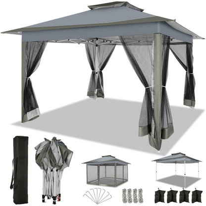 3x3m Pavillon wasserdicht mit Moskitonetz & Sandsäcken