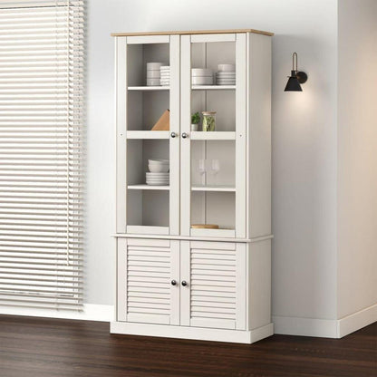Vitrine VIGO Weiß Kiefernholz 85x35x170 cm