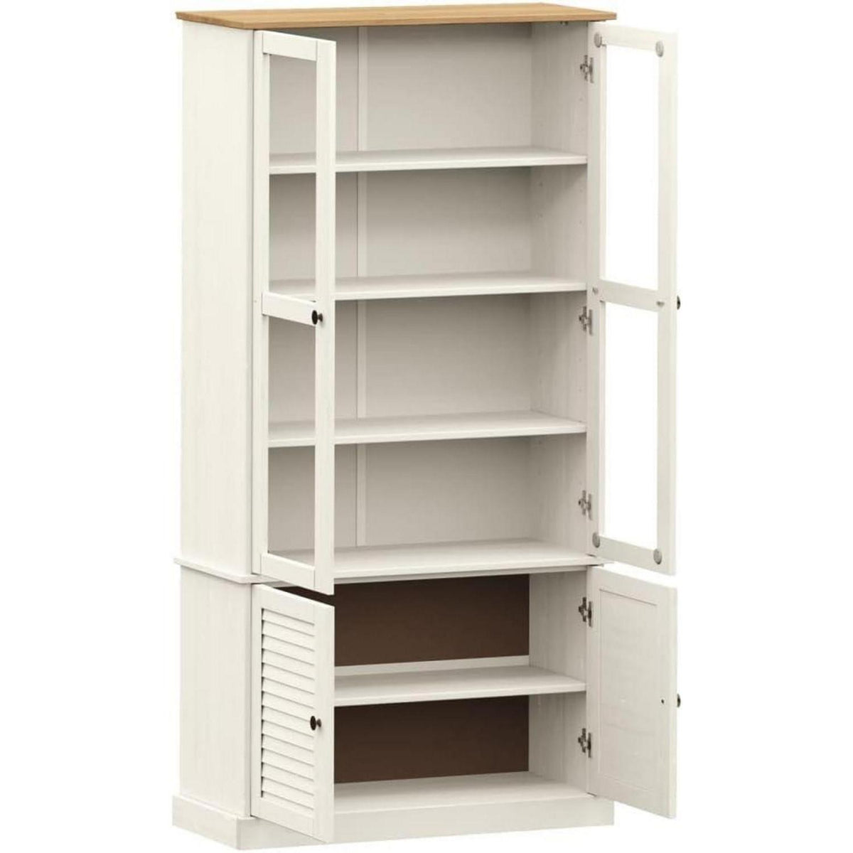 Vitrine VIGO Weiß Kiefernholz 85x35x170 cm