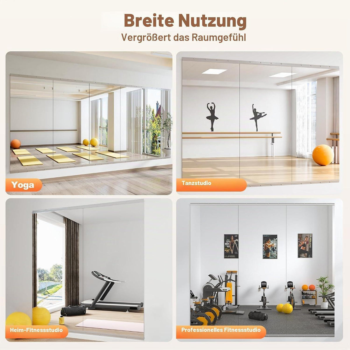 Ganzkörperspiegel 160x70cm – Fitness, Tanz & Wandspiegel