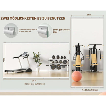 Ganzkörperspiegel 180x80cm – Fitness, Tanz & Wandspiegel