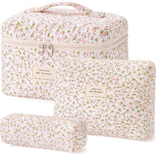 Kosmetiktaschen Set 3 Stück Blumen Muster Aesthetic Kulturtasche Damen
