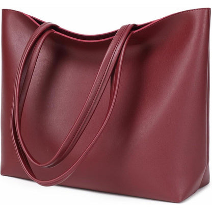 Damen PU Leder Henkeltasche mit Reißverschluss und