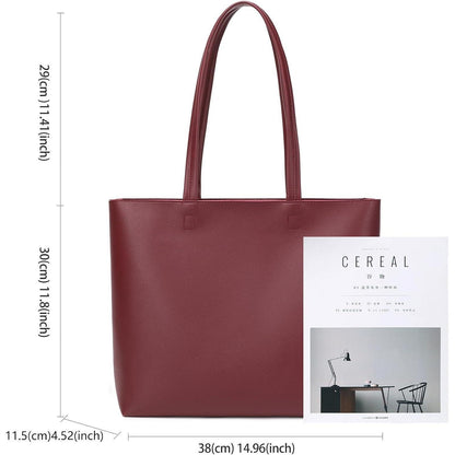 Damen PU Leder Henkeltasche mit Reißverschluss und