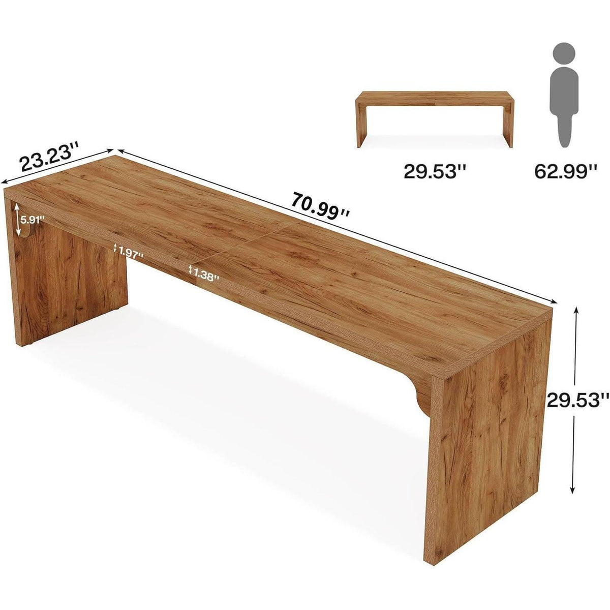 Doppelter Schreibtisch 180x59cm – Home Office & Büro