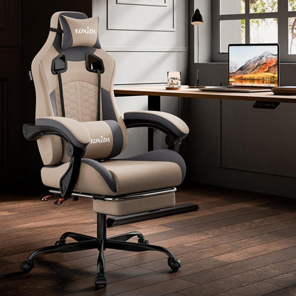 Ergonomischer Gaming-Stuhl mit Fußstütze