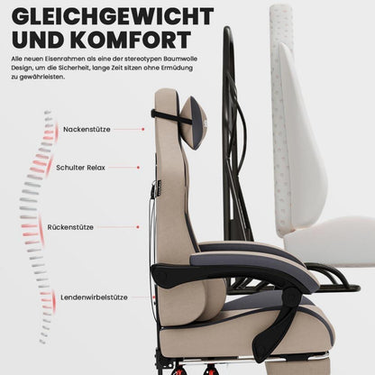 Ergonomischer Gaming-Stuhl mit Fußstütze