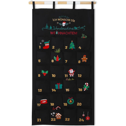 2024 Adventskalender zum Befüllen Stoff Wandkalender
