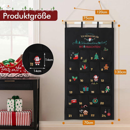 2026 Adventskalender zum Befüllen Wandteppich 70x130cm