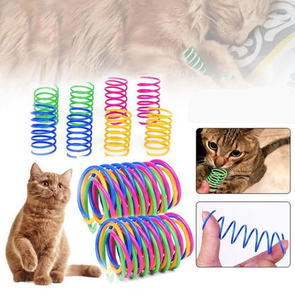 20x Katzenspielzeug Spirale - Bunte Federspielzeuge für Katzen