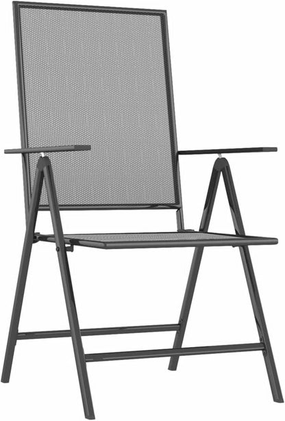 Gartenmöbel Set 4 Personen Stahl Essgruppe Verstellbare Stühle Tisch, klappbar
